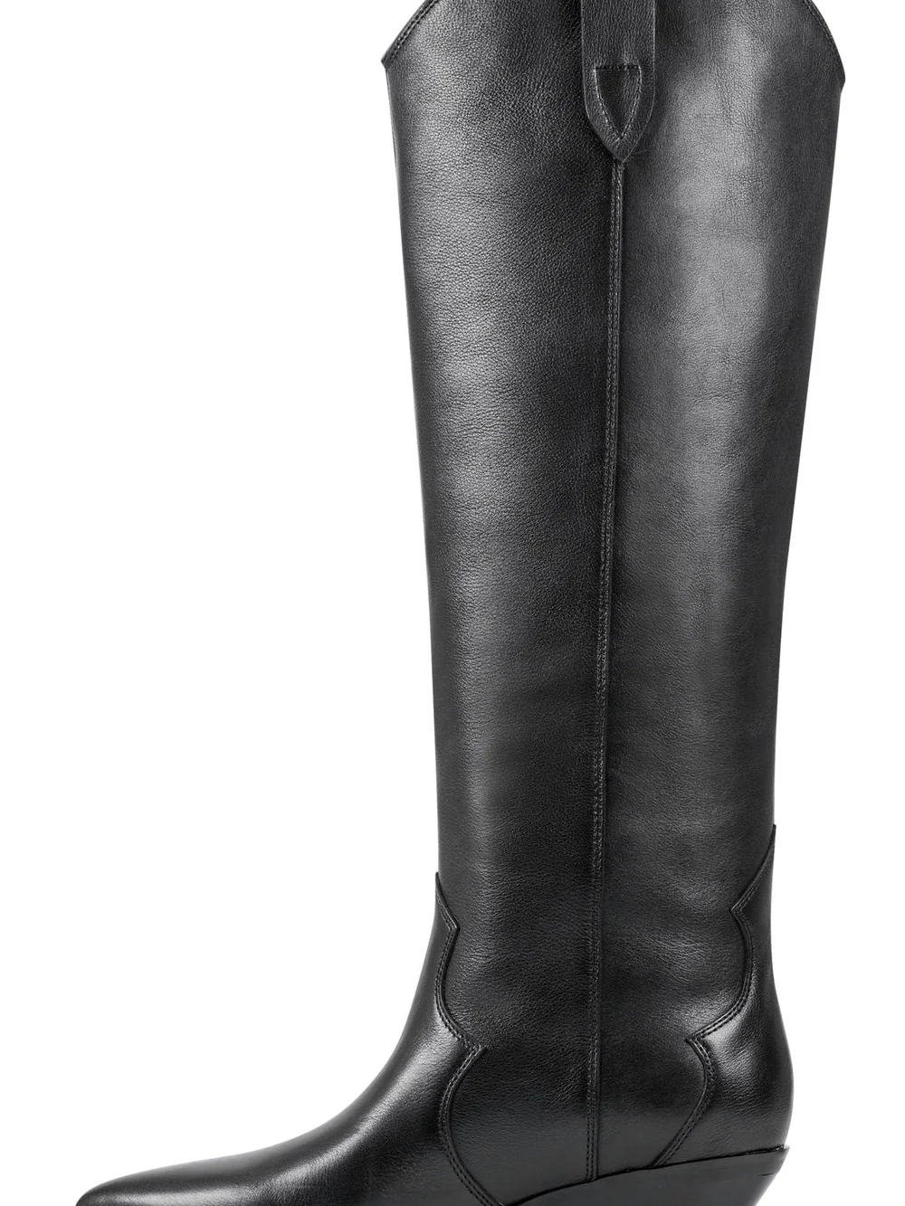 Black Leather Knee-High Women's Riding Boots